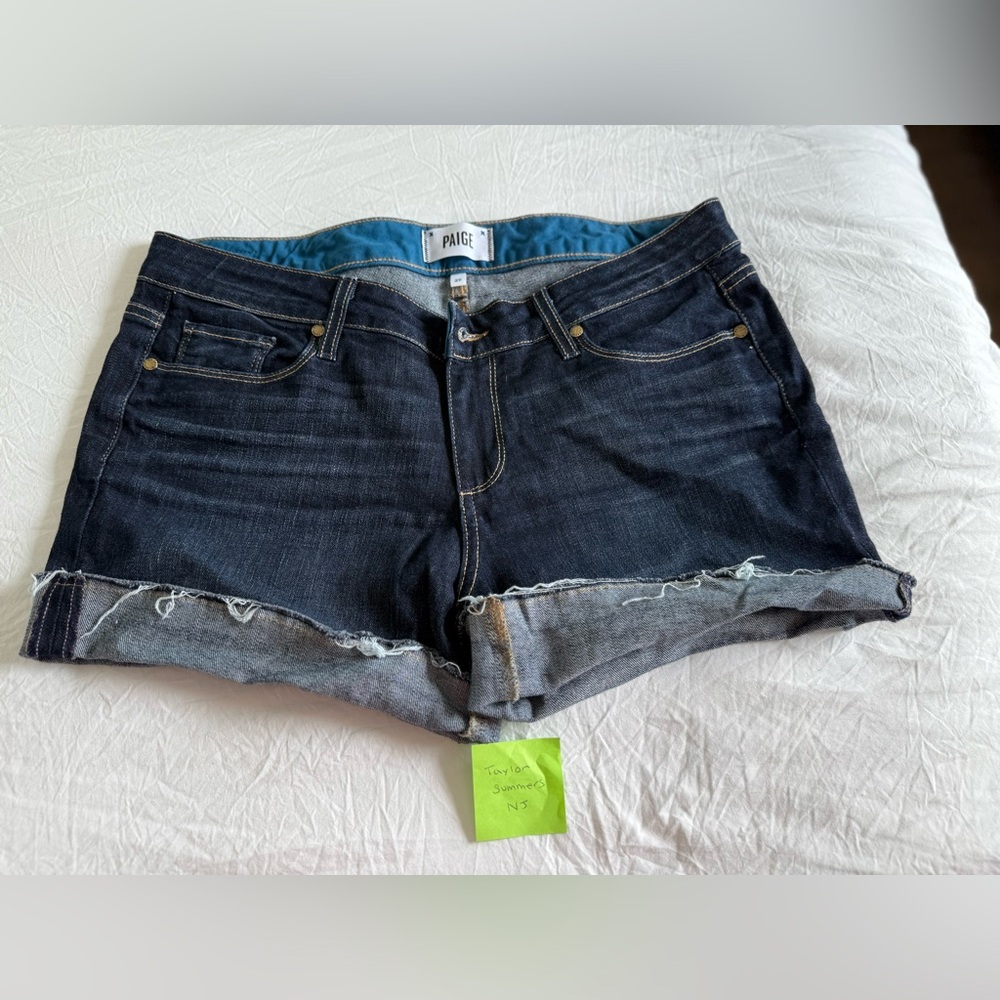 Paige Women's Dark Blue Denim Shorts